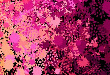 Light Pink, Yellow vector pattern with random forms.