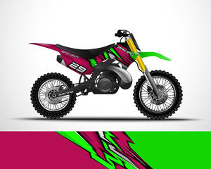 Obraz na płótnie Canvas Motorcycle, Motocross wrap decal and vinyl sticker design.