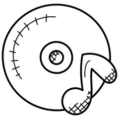 
A simple music compact disc doodle icon design
