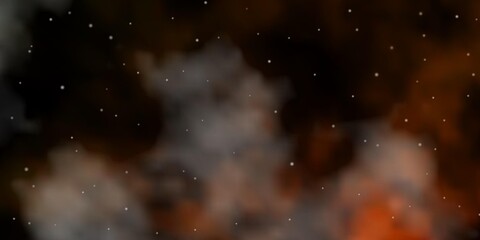 Dark Orange vector template with neon stars.