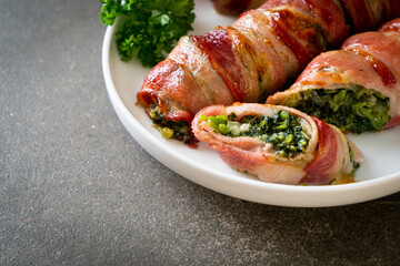 baked bacon stuffed spinach and cheese