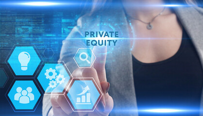 Business, Technology, Internet and network concept. Young businessman working on a virtual screen...