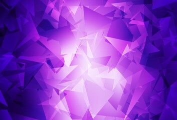 Light Purple, Pink vector gradient triangles pattern.