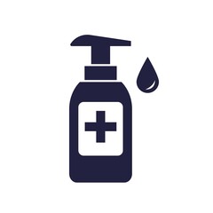 hand sanitizer icon, vector icon, covid-19, white background.