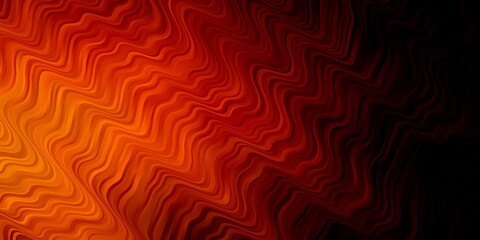 Dark Orange vector backdrop with curves.