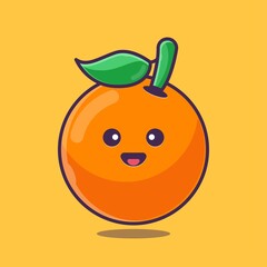 cute cartoon orange, with orange background, eps 10