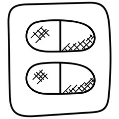 
A strip of tablets, medical strip
