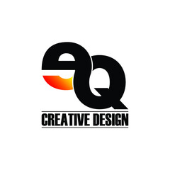 Letter EQ simple logo design vector