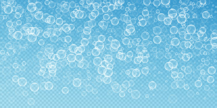 Random soap bubbles abstract background. Blowing b
