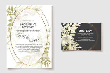 Elegant beautiful soft floral and wedding invitation