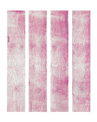 pink wooden plank on white background