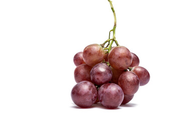 Ripe red grape. bunch of fruits isolated on white background.