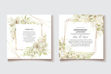 Elegant beautiful soft floral and wedding invitation