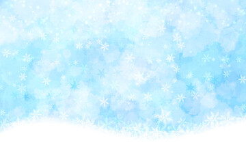 ブルーを背景に光輝く雪の結晶
