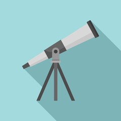 Astronomy telescope icon. Flat illustration of astronomy telescope vector icon for web design