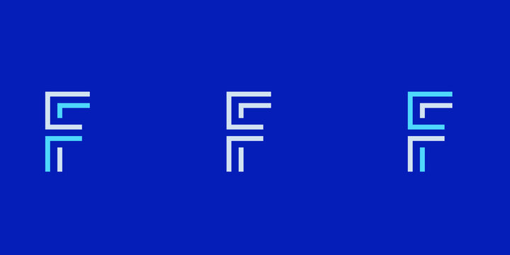 Letter FF Logo Inspiration, initial logo design stock illustration.