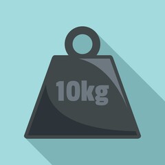 10 kg force weight icon. Flat illustration of 10 kg force weight vector icon for web design - obrazy, fototapety, plakaty