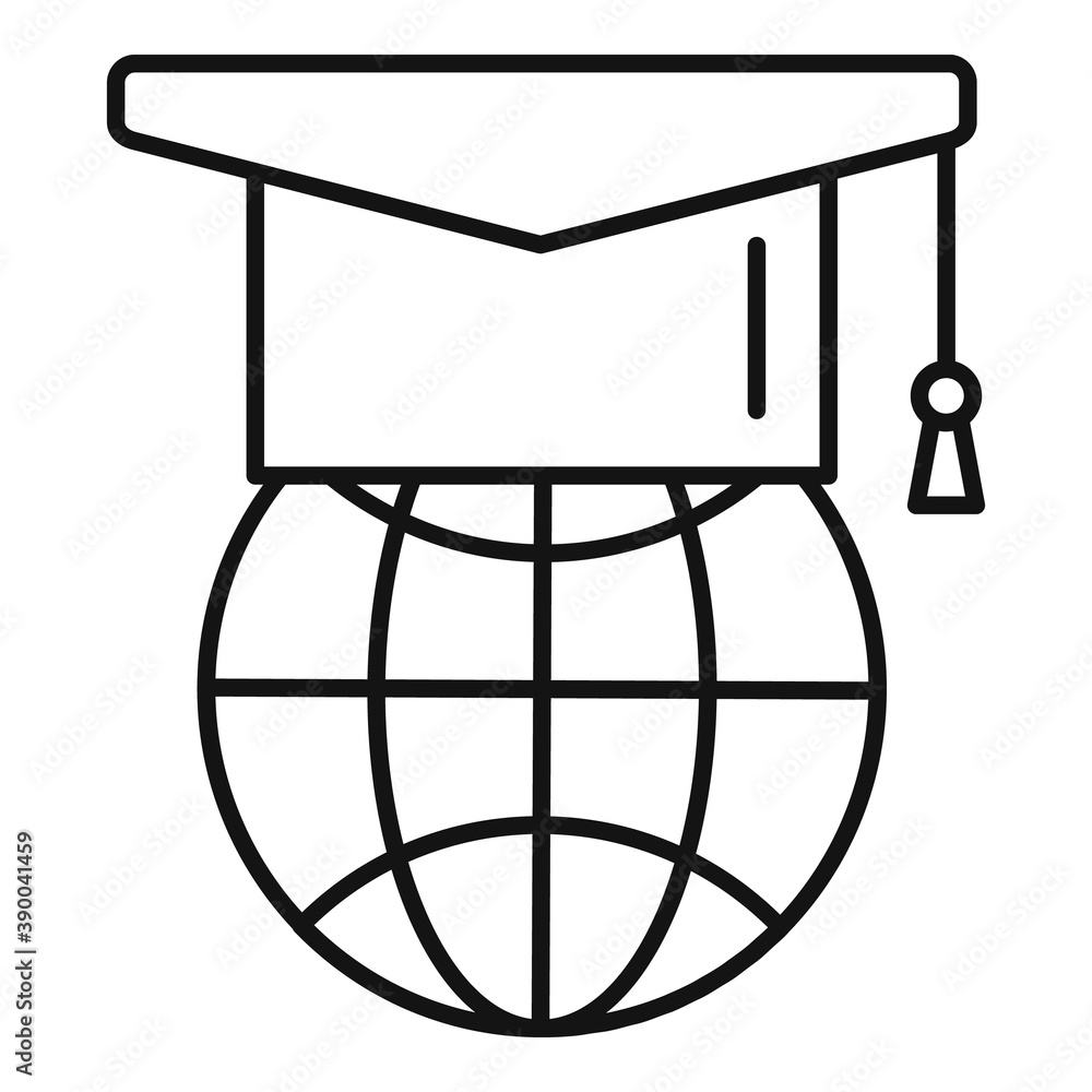 Poster global newtons day icon. outline global newtons day vector icon for web design isolated on white bac