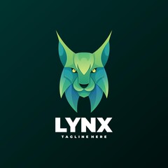 Vector Logo Illustration Lynx Gradient Colorful Style. © Artnivora