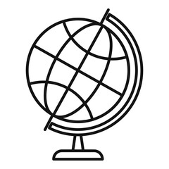 Obraz premium School globe icon. Outline school globe vector icon for web design isolated on white background