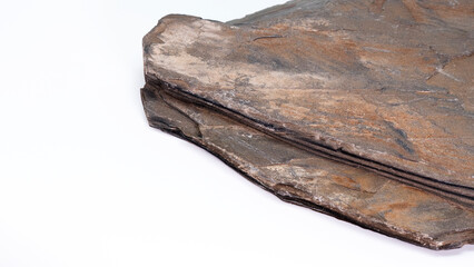 Stone pedestal top free space on white background, for product display, Blank for mockup design..