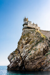 The Swallow's Nest castle at Gaspra on the Crimean Peninsula built between 1911 and 1912 on top of the 40-metre high Aurora Cliff