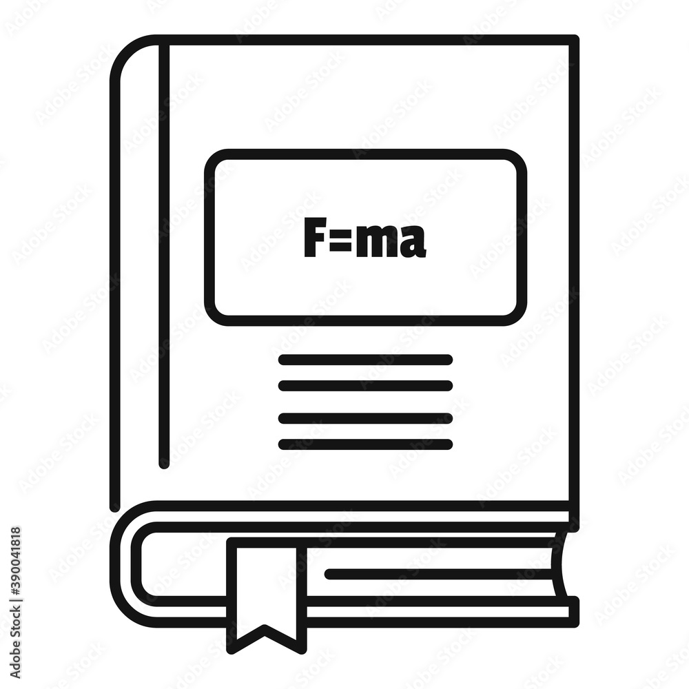 Poster newton force book icon. outline newton force book vector icon for web design isolated on white backg