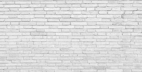 Texture of old white brick wall large background.