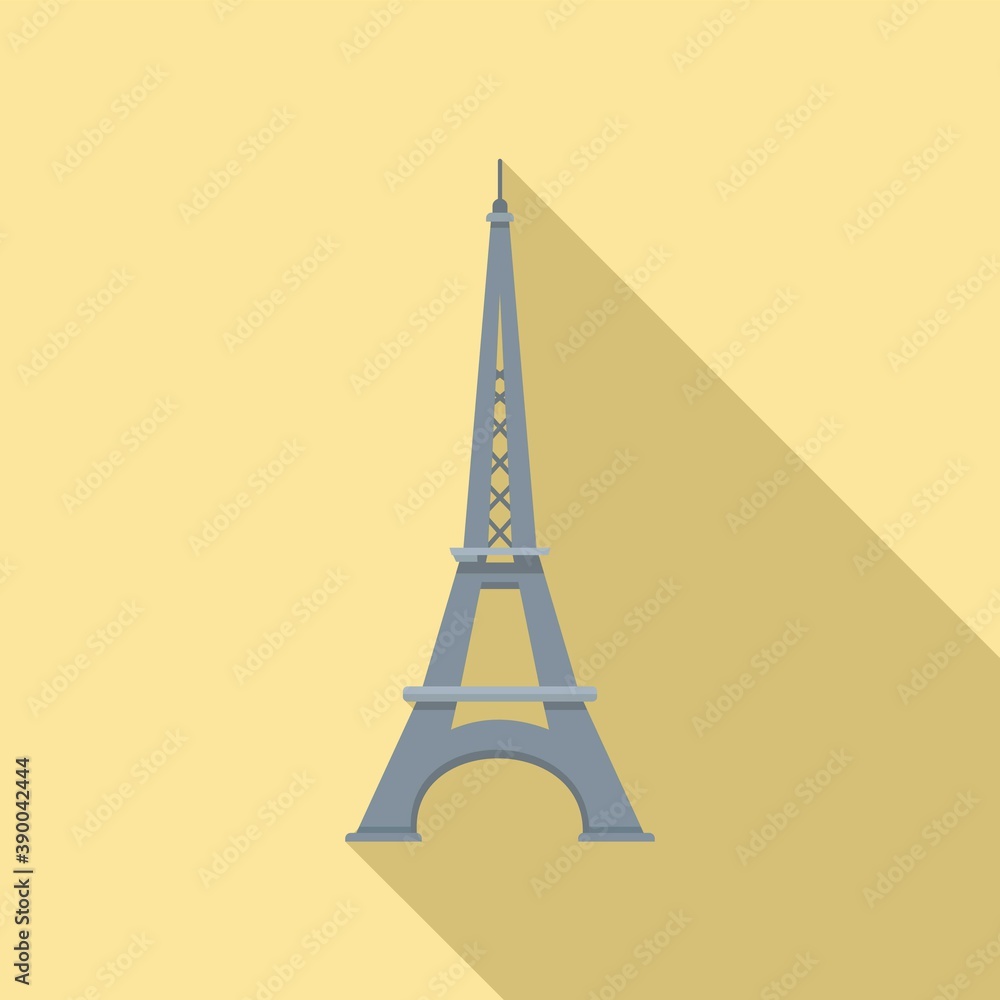 Poster french eiffel tower icon. flat illustration of french eiffel tower vector icon for web design