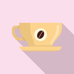 French coffee cup icon. Flat illustration of french coffee cup vector icon for web design