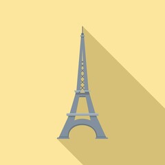 French eiffel tower icon. Flat illustration of french eiffel tower vector icon for web design
