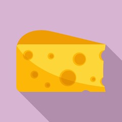 French cheese icon. Flat illustration of french cheese vector icon for web design