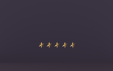 5 gold stars on dark background