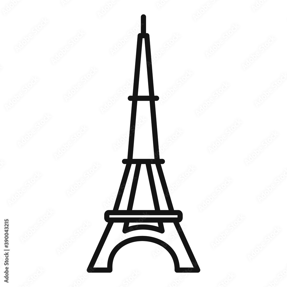 Aufkleber french eiffel tower icon. outline french eiffel tower vector icon for web design isolated on white b