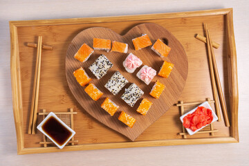 set of rolls in the form of a heart. the view from the top. love, Valentines day