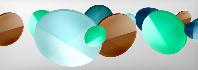 Abstract glossy round shapes vector background. Vector futuristic illustration for covers, banners, flyers and posters and other