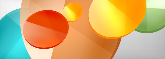 Abstract glossy round shapes vector background. Vector futuristic illustration for covers, banners, flyers and posters and other