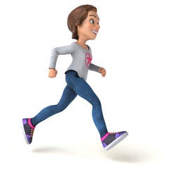 Fun 3D cartoon teenage girl