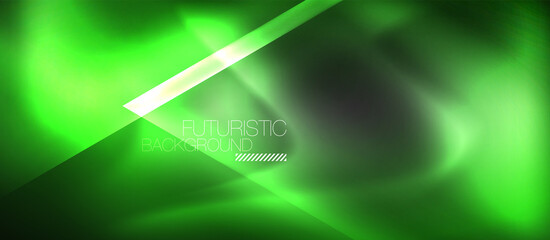Naklejka premium Neon geometric abstract background. Triangles with color glowing light effects in the dark. Vector illustration for covers, banners, flyers and posters and other