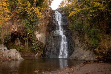 Obraz premium Aşıklar Waterfall located in Dikili district of İzmir