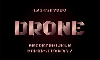 Obraz premium Simple Metal Gradient Alphabet for technology, digital, movie logo design