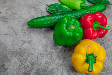 red yellow and green peppers