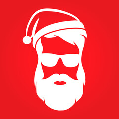 Cool Santa Claus icon. Vector illustration.
