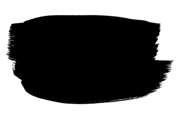 Black abstract aquarel watercolor stain background isolated on white. Smear brush black mask