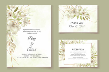 Elegant floral wedding invitation card template
