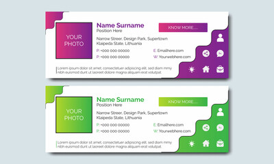 Email signature template, Email signature template with colorful gradient,