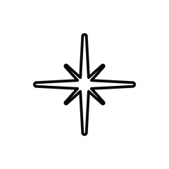 Shine icon, Clean star icon on white background