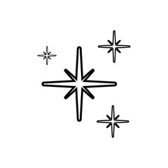 Fototapeta premium Shine icon, Clean star icon on white background