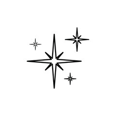 Shine icon, Clean star icon on white background