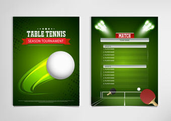 Ping Pong or table Tennis tournament. poster or banner vector template design EPS10.